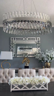 Blushlighting Oval Post-modern Light Luxury Crystal Chandelier For Kitchen Island/Dining Room