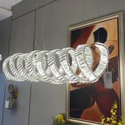 Luxury Linear Spiral Crystal Chandelier for Dining Room/Kitchen Island