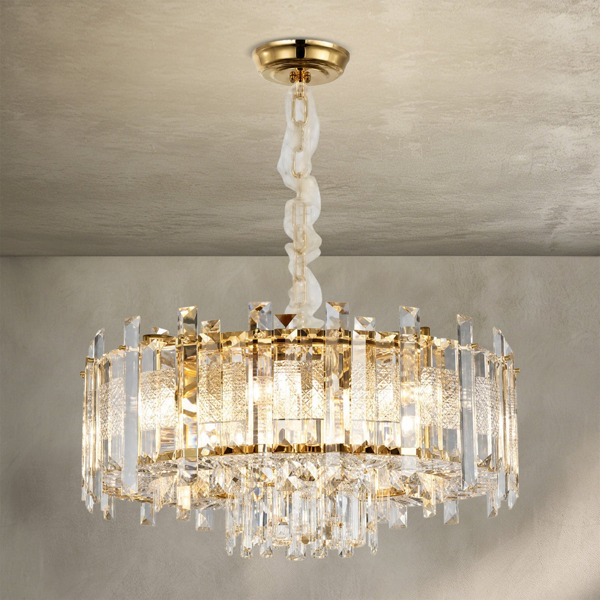 Voluta Crystal Chandelier - Φ600*H280mm/9LBlushlighting