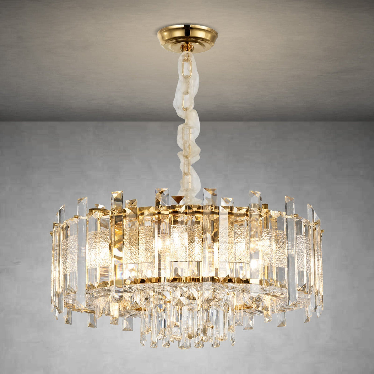Voluta Crystal Chandelier - Φ800*H280mm/13LBlushlighting