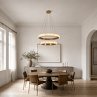 Votelle Alabaster Double Ring Chandelier - D400Blushlighting