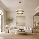 Votelle Alabaster Double Ring Chandelier - D400Blushlighting