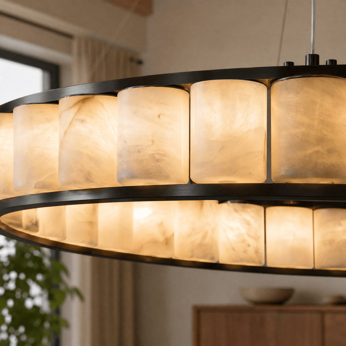 Votelle Modern Alabaster Ring Chandelier - D400×H60Blushlighting