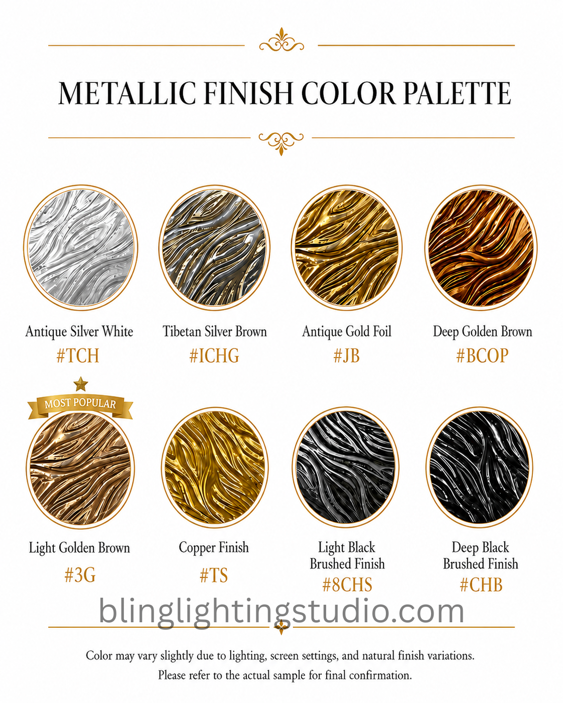 Branch finish options for the Wanos Ceramic Flower Branch Chandelier.