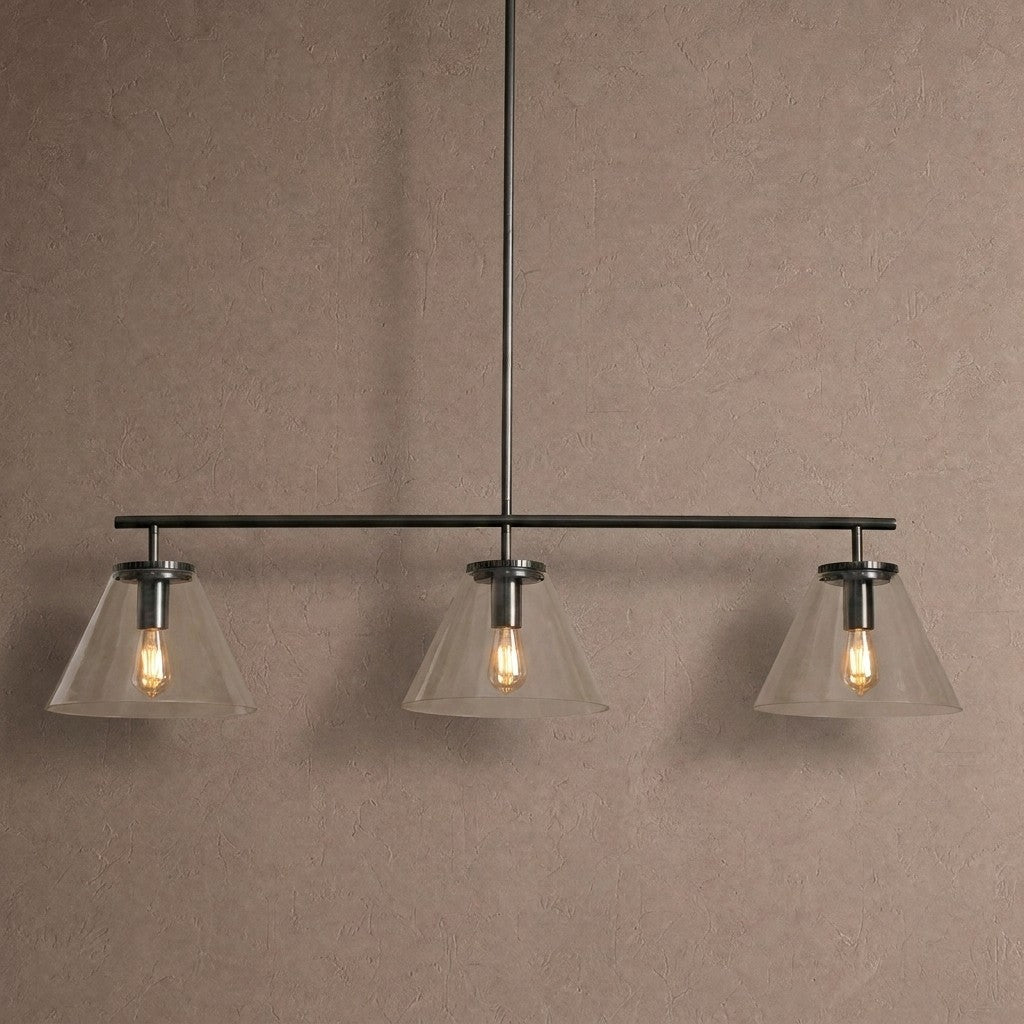 Wescott Linear Cone Chandelier - BlackClearBlushlighting