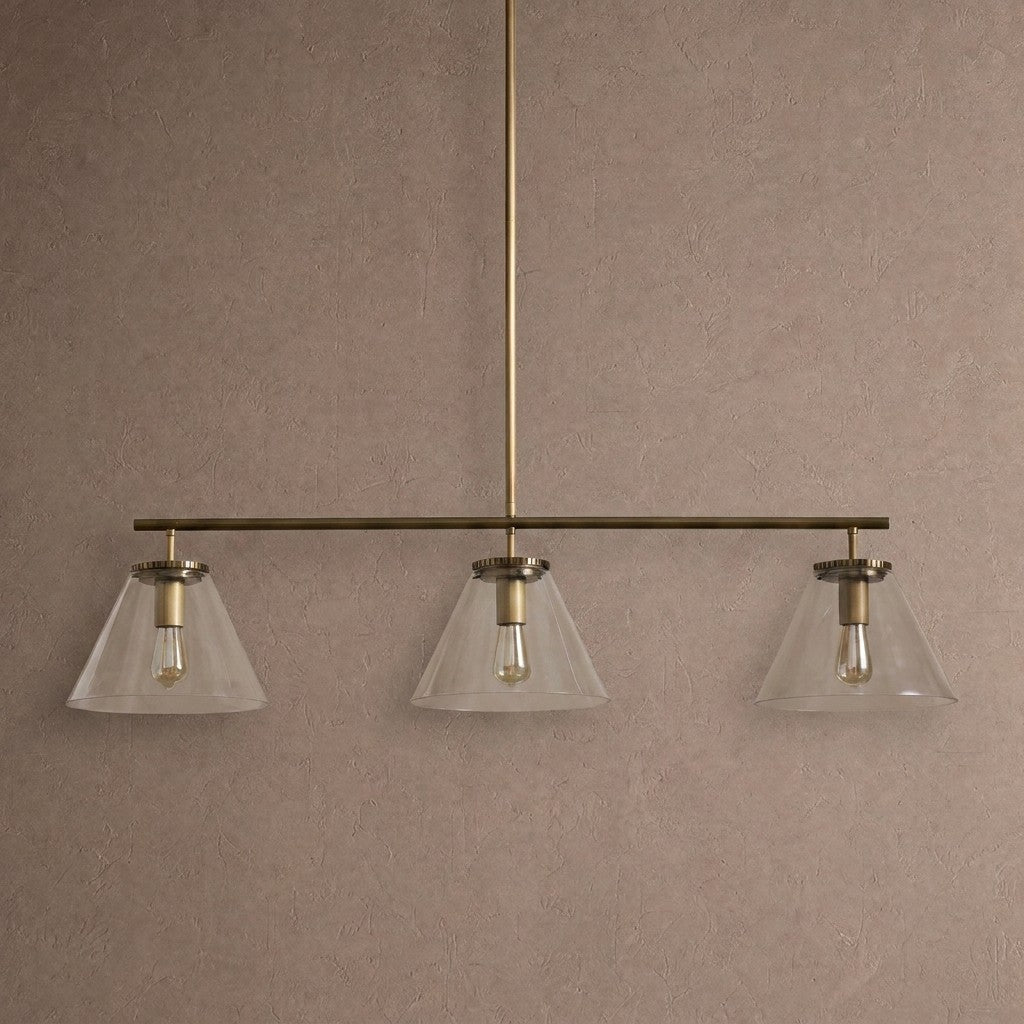 Wescott Linear Cone Chandelier - BrassClearBlushlighting