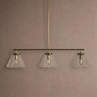 Wescott Linear Cone Chandelier - BrassClearBlushlighting