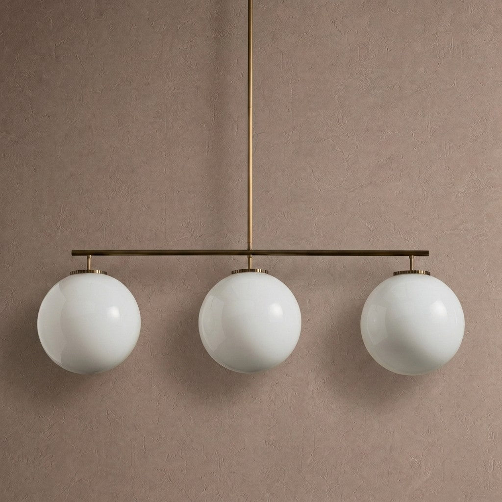 Wescott Linear Globe Chandelier - BrassMilkBlushlighting