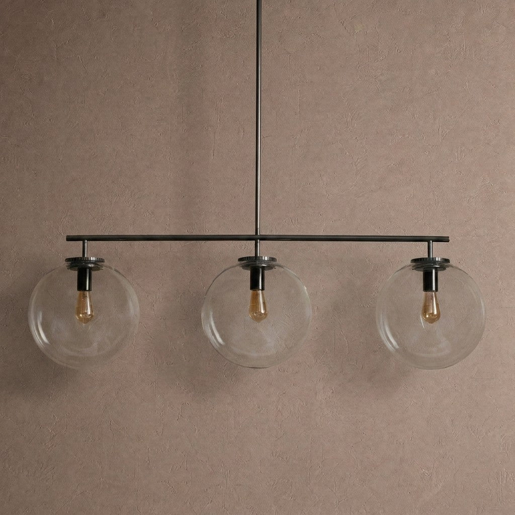 Wescott Linear Globe Chandelier - BlackClearBlushlighting