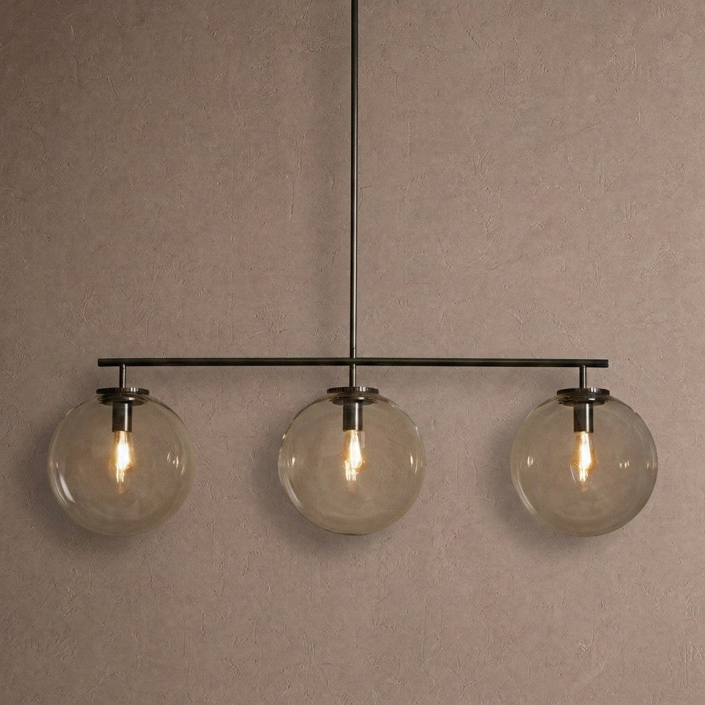 Wescott Linear Globe Chandelier - BlackClearBlushlighting