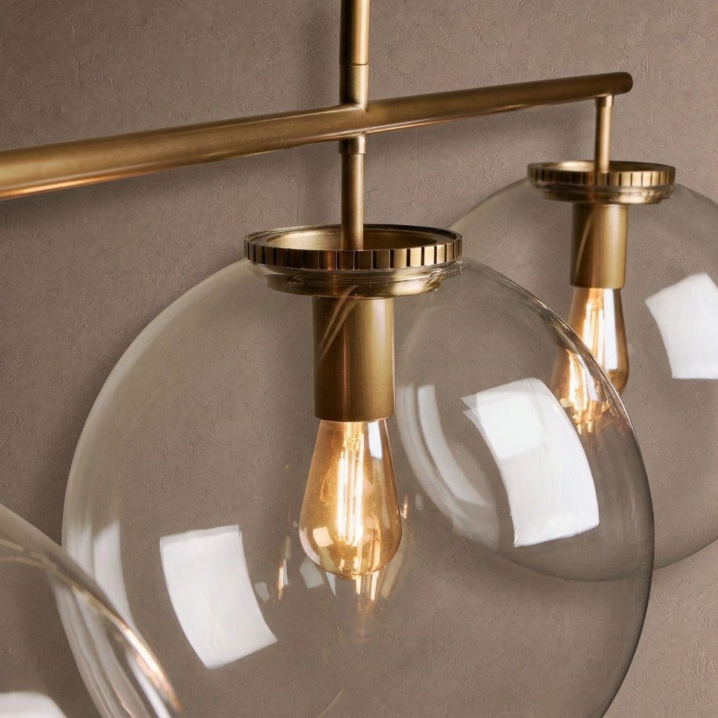 Wescott Linear Globe Chandelier - BrassMilkBlushlighting