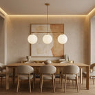 Wescott Linear Globe Chandelier - BrassMilkBlushlighting