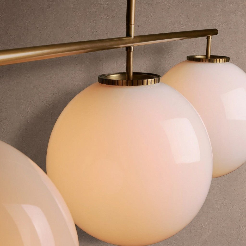 Wescott Linear Globe Chandelier - BrassMilkBlushlighting