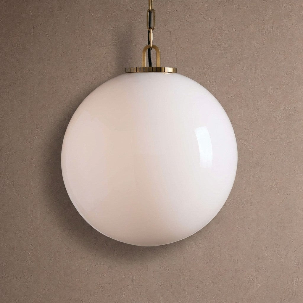 Wescotte Globe Pendant with Chain - BRASSMILKLARGEBlushlighting