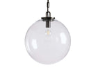 Wescotte Globe Pendant with Chain - BLACKCLEARLARGEBlushlighting