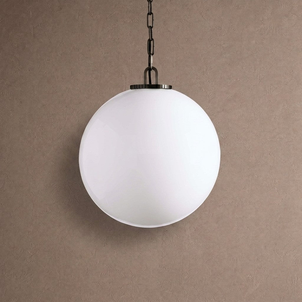 Wescotte Globe Pendant with Chain - BLACKCLEARLARGEBlushlighting
