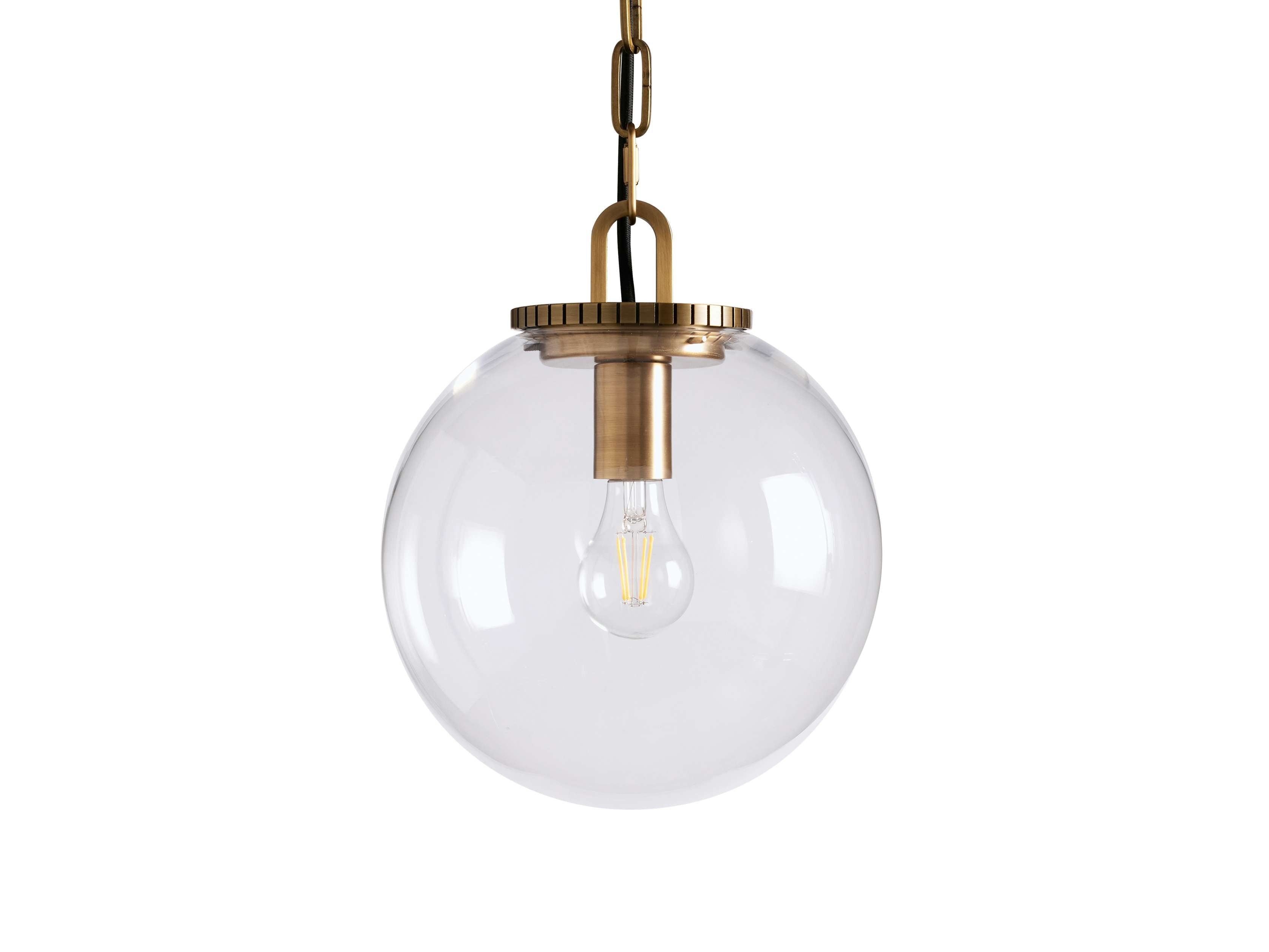 Wescotte Globe Pendant with Chain - BRASSCLEARSMALLBlushlighting