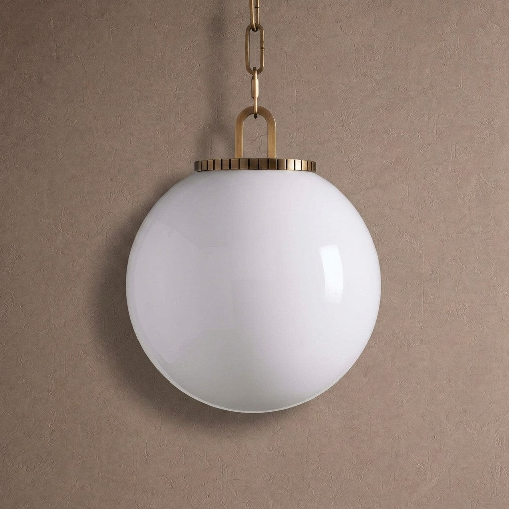 Wescotte Globe Pendant with Chain - BRASSCLEARLARGEBlushlighting