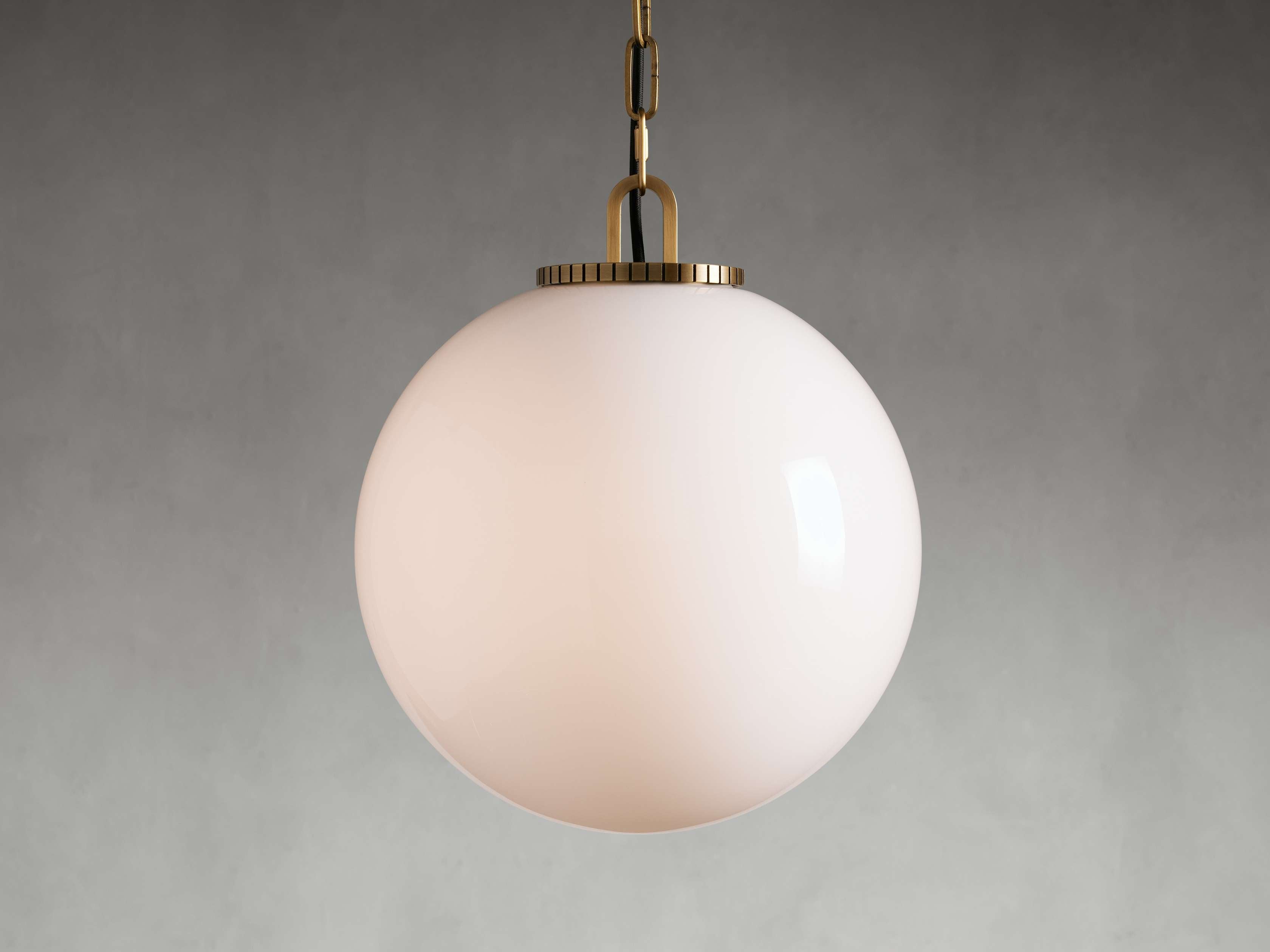 Wescotte Globe Pendant with Chain - BRASSMILKMEDIUMBlushlighting