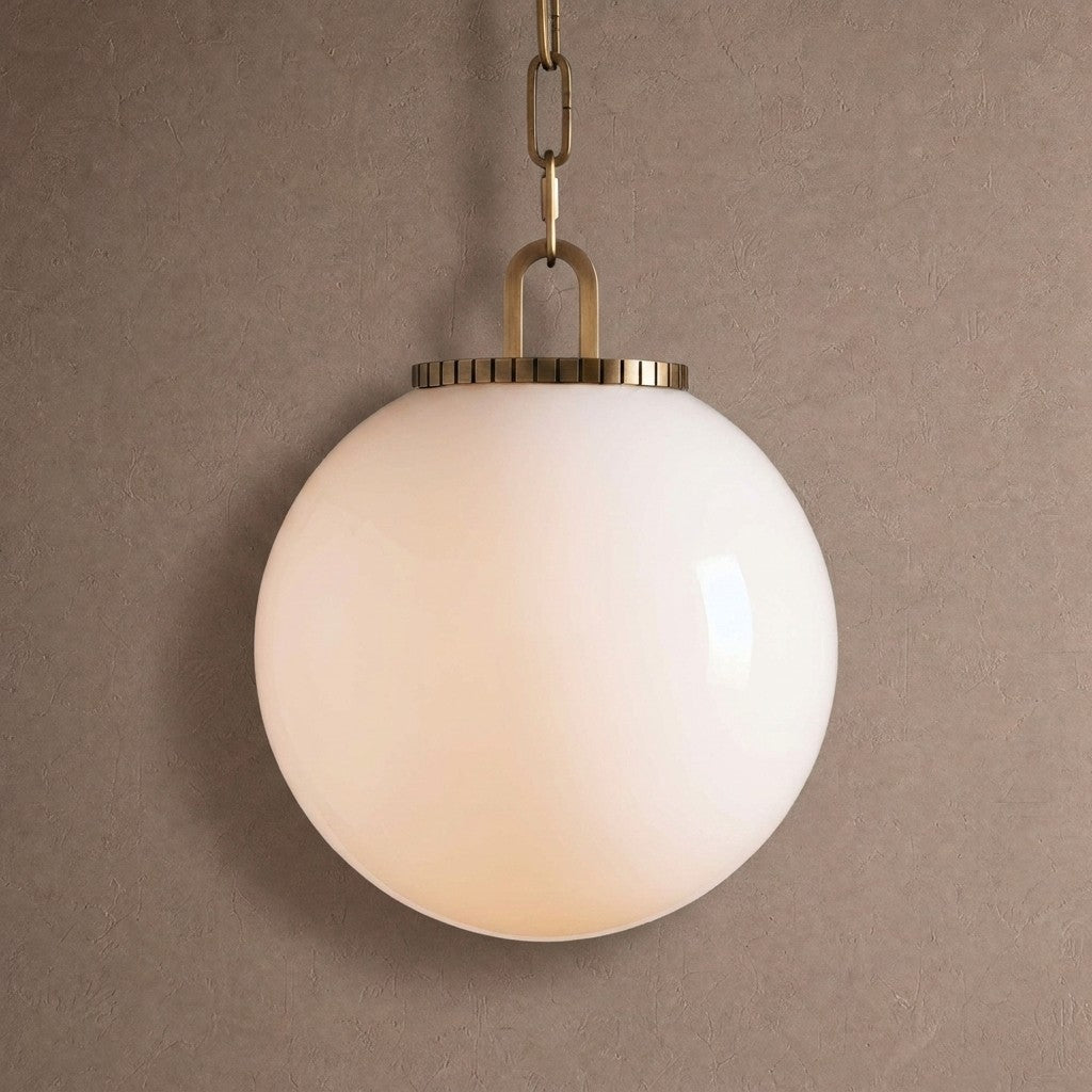 Wescotte Globe Pendant with Chain - BRASSCLEARLARGEBlushlighting