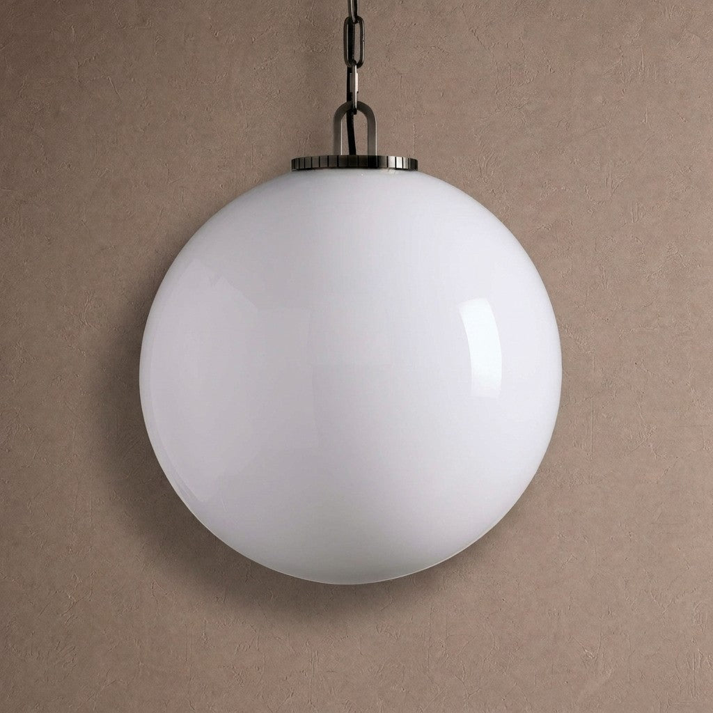 Wescotte Globe Pendant with Chain - BRASSMILKLARGEBlushlighting