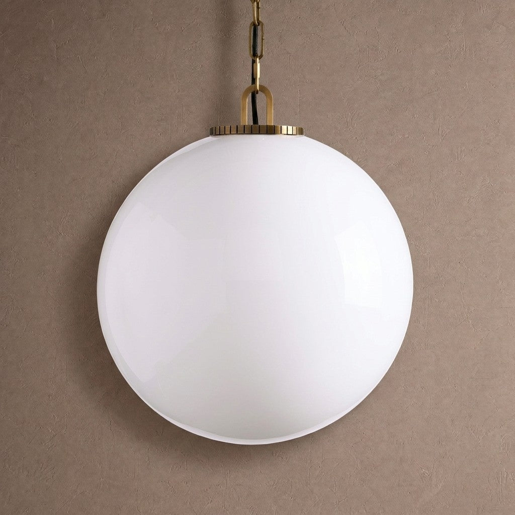 Wescotte Globe Pendant with Chain - BRASSMILKLARGEBlushlighting