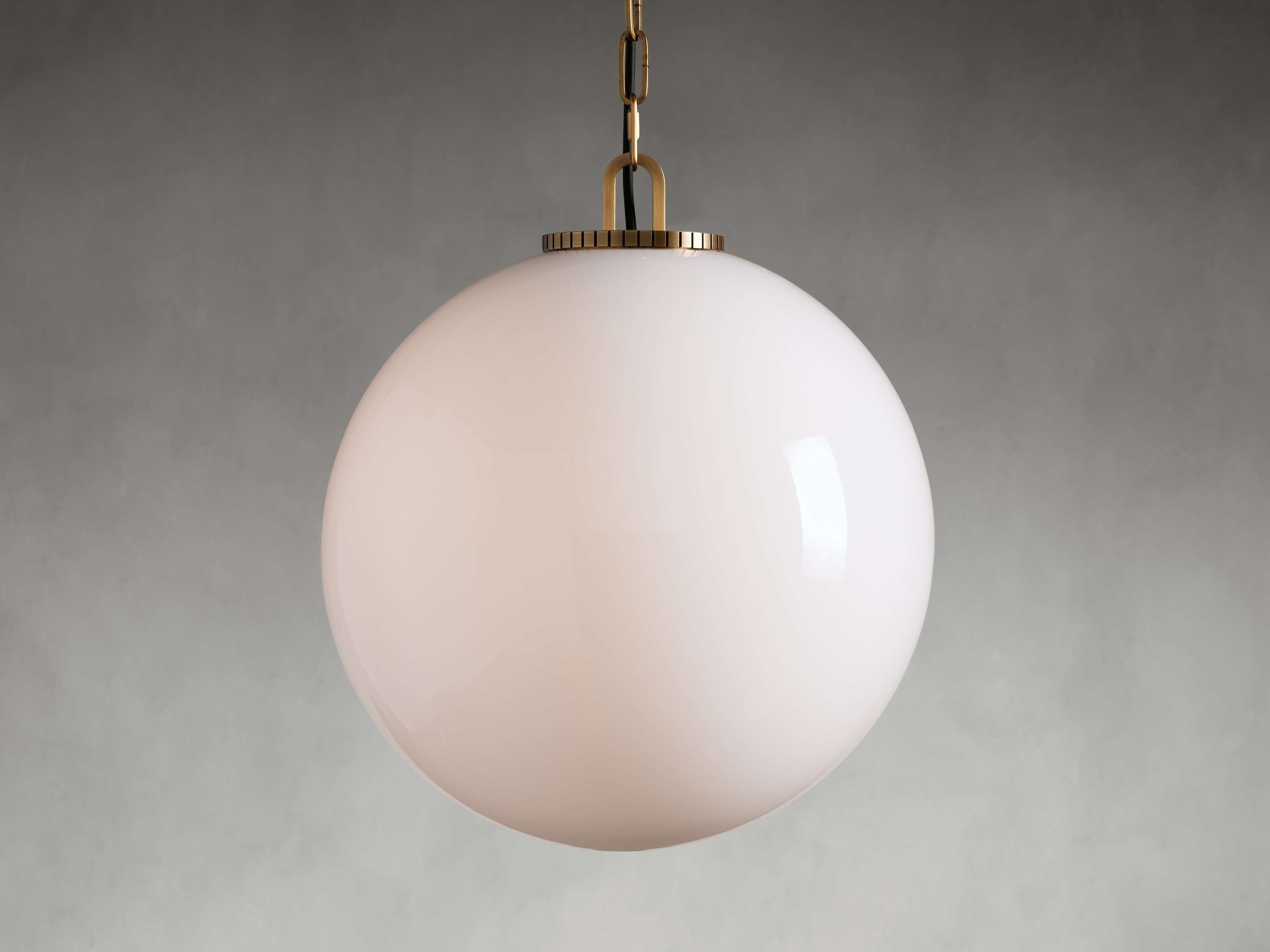 Wescotte Globe Pendant with Chain - BRASSMILKLARGEBlushlighting