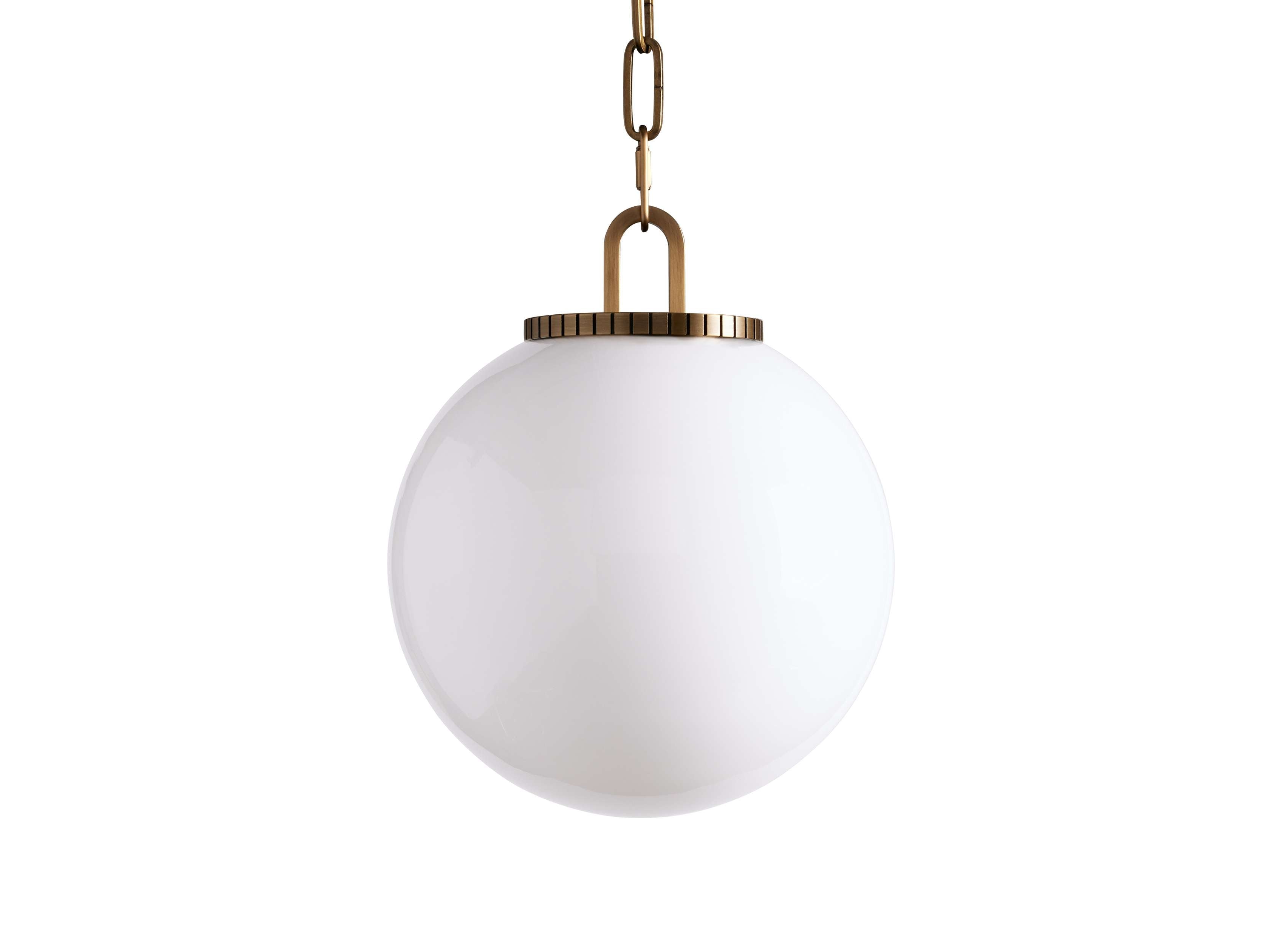 Wescotte Globe Pendant with Chain - BRASSMILKSMALLBlushlighting