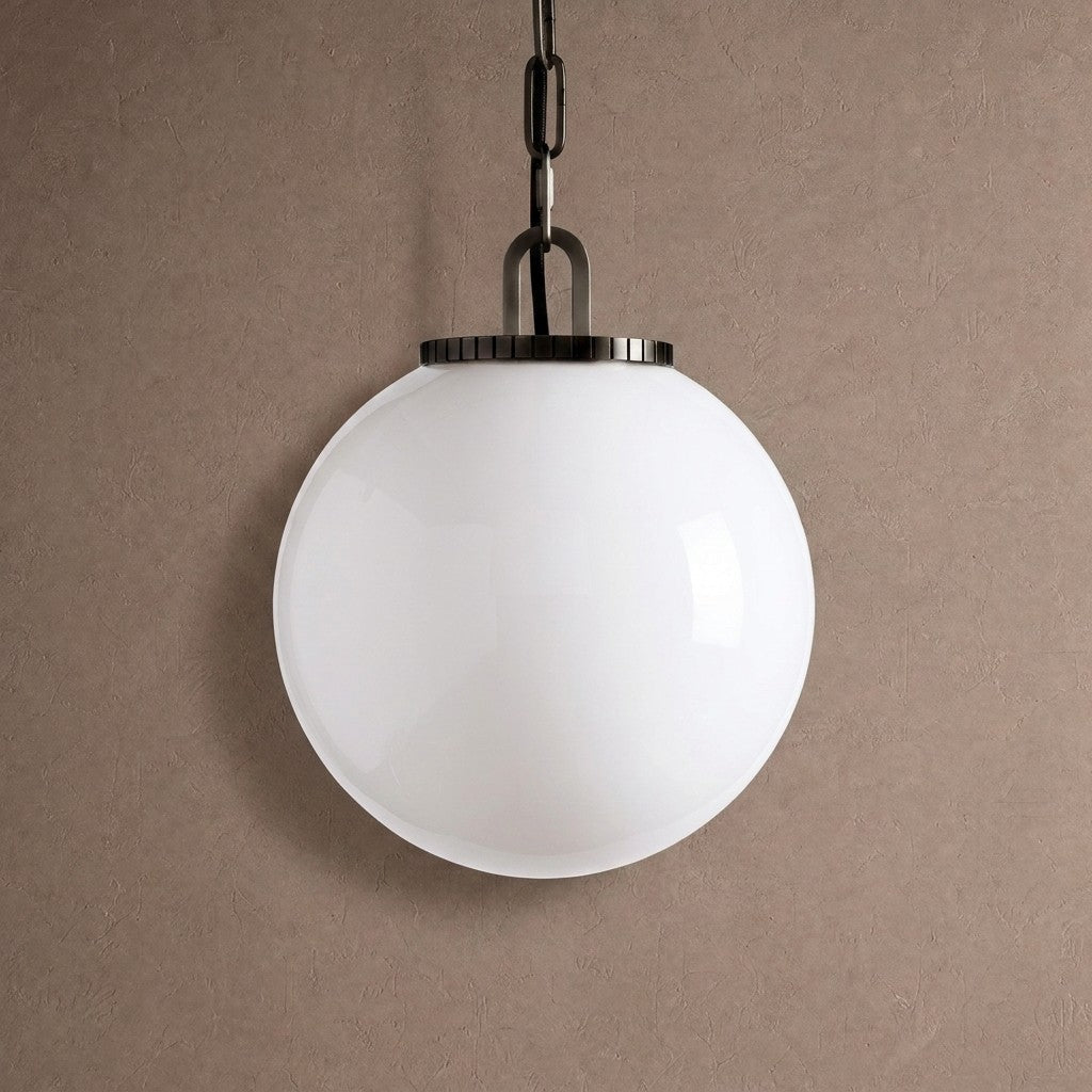 Wescotte Globe Pendant with Chain - BLACKMILKSMALLBlushlighting