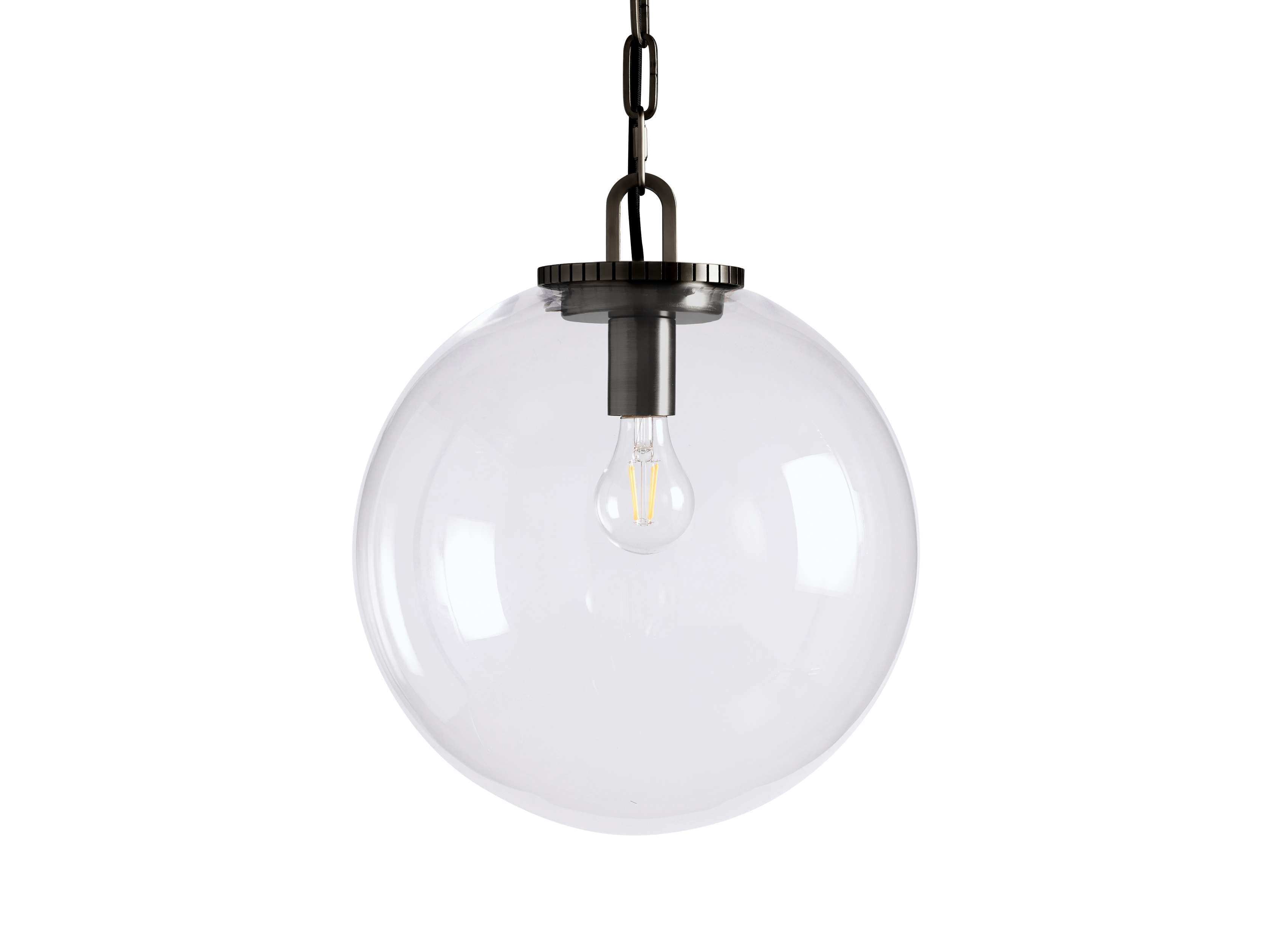 Wescotte Globe Pendant with Chain - BLACKCLEARMEDIUMBlushlighting
