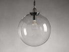 Wescotte Globe Pendant with Chain - BLACKCLEARLARGEBlushlighting