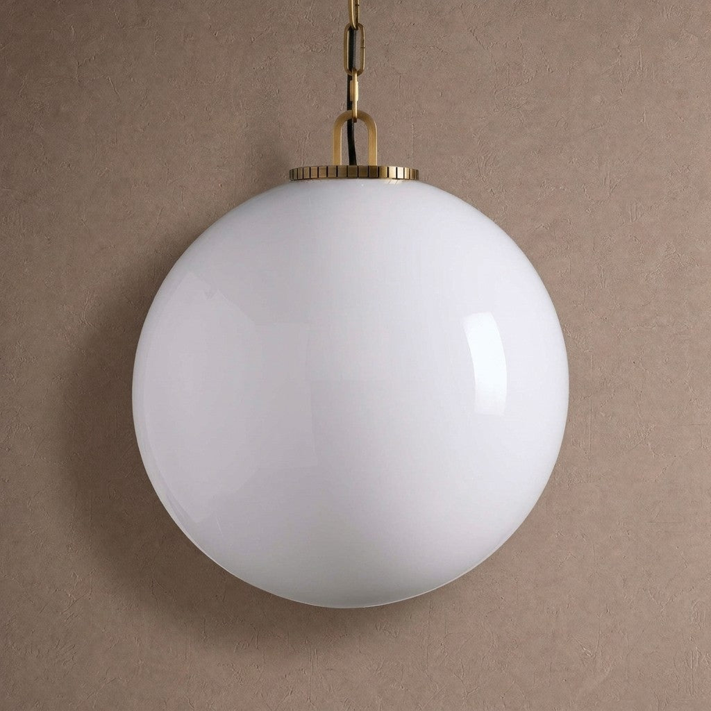 Wescotte Globe Pendant with Chain - BRASSMILKLARGEBlushlighting