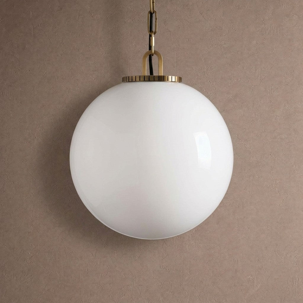 Wescotte Globe Pendant with Chain - BRASSCLEARLARGEBlushlighting