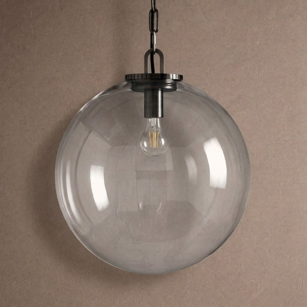 Wescotte Globe Pendant with Chain - BRASSMILKLARGEBlushlighting