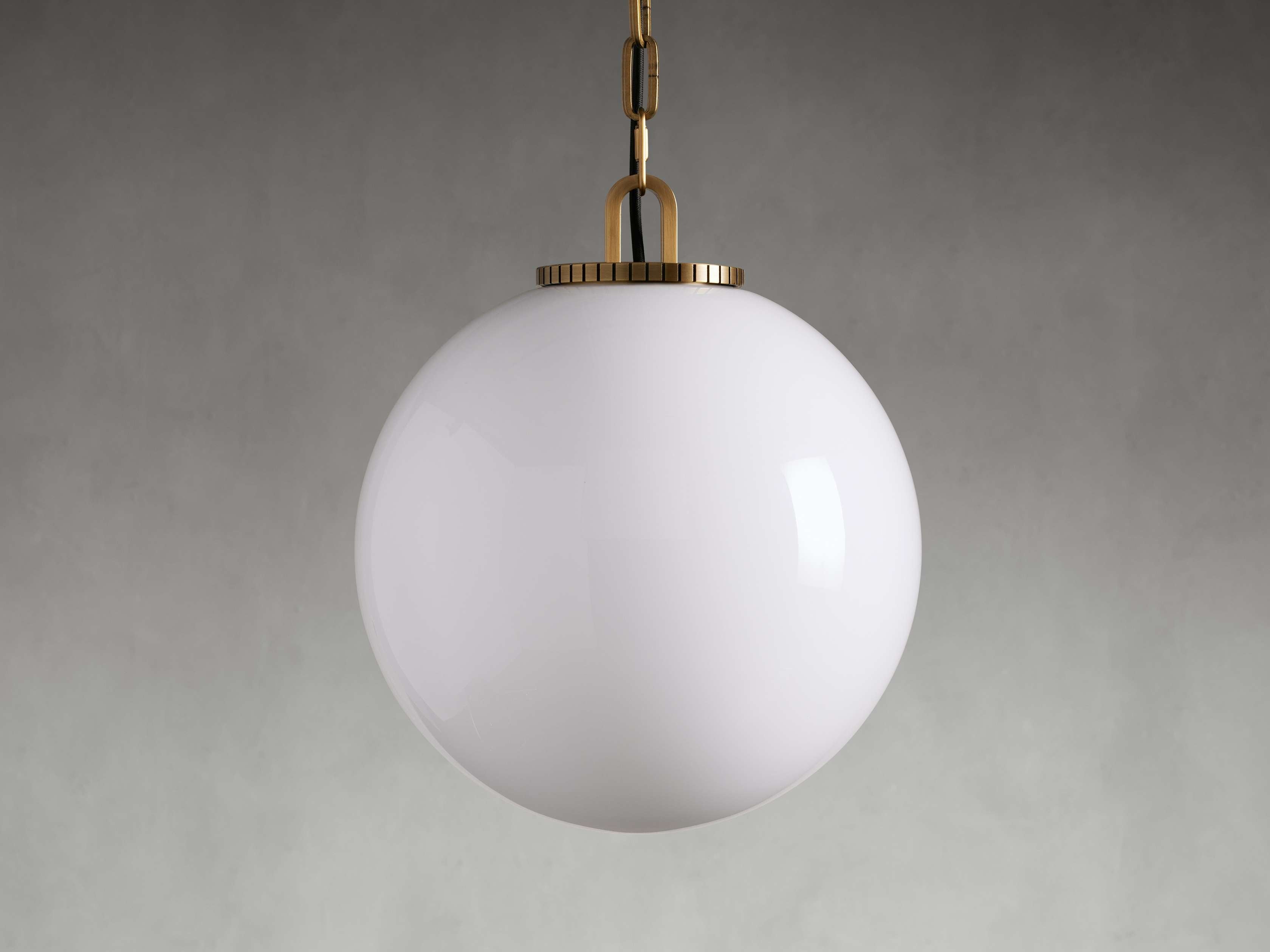 Wescotte Globe Pendant with Chain - BRASSMILKMEDIUMBlushlighting
