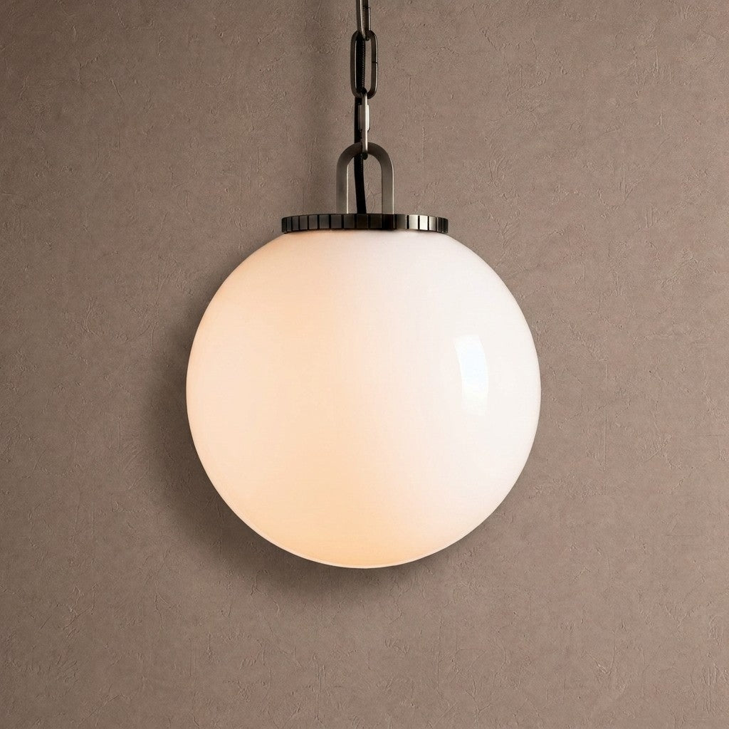 Wescotte Globe Pendant with Chain - BLACKMILKSMALLBlushlighting