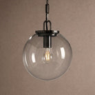 Wescotte Globe Pendant with Chain - BLACKCLEARSMALLBlushlighting