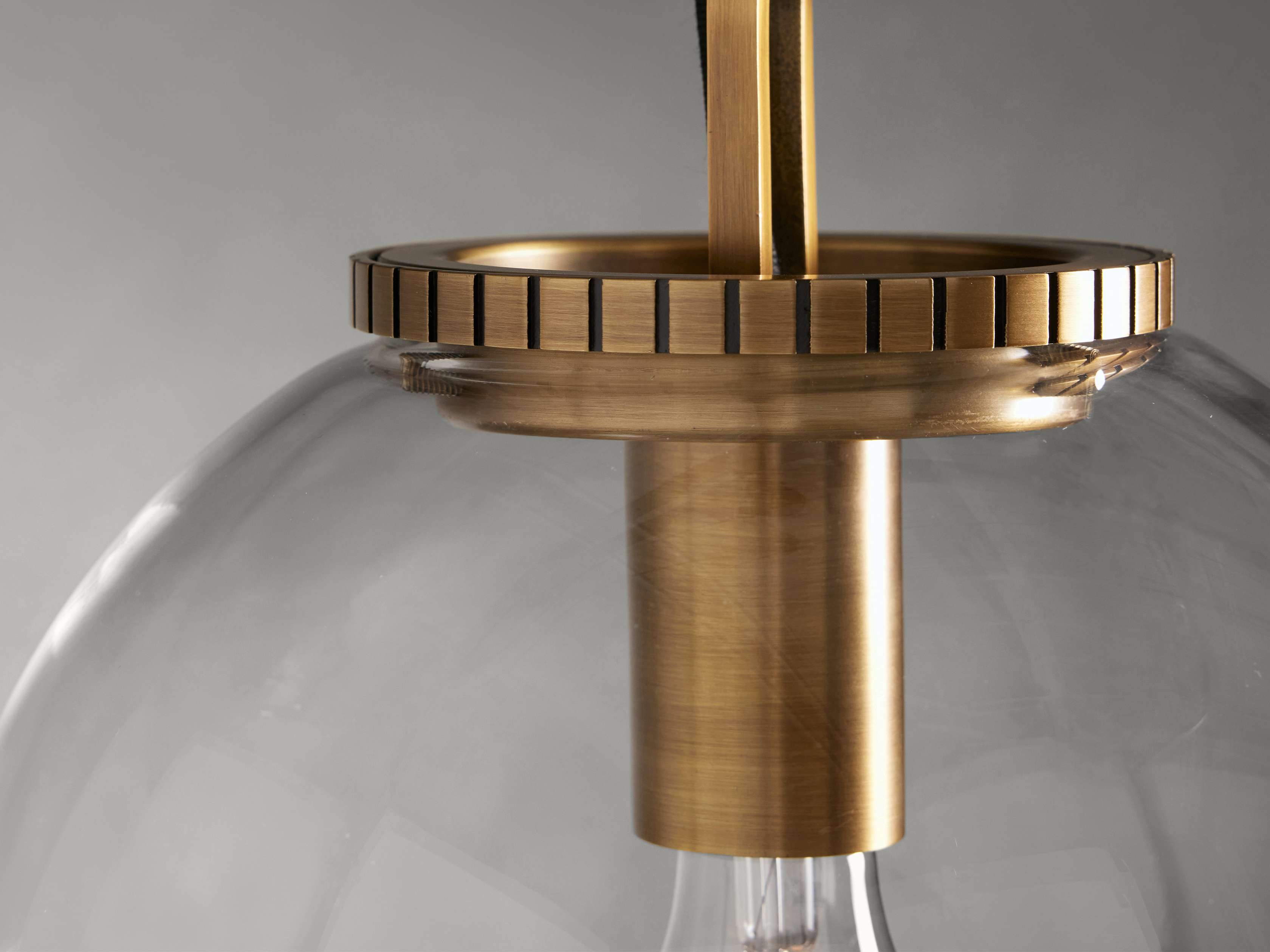 Wescotte Globe Pendant with Chain - BRASSCLEARSMALLBlushlighting