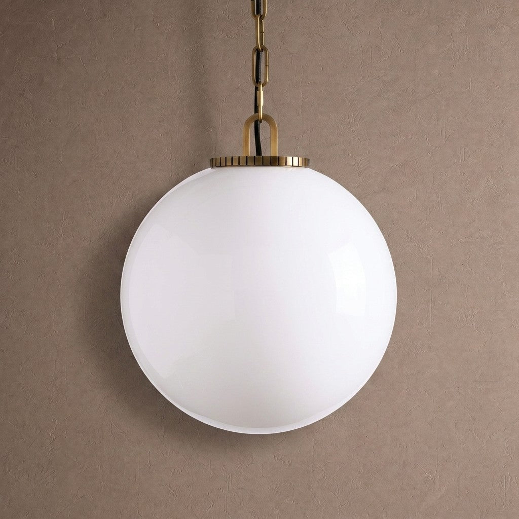 Wescotte Globe Pendant with Chain - BRASSCLEARLARGEBlushlighting