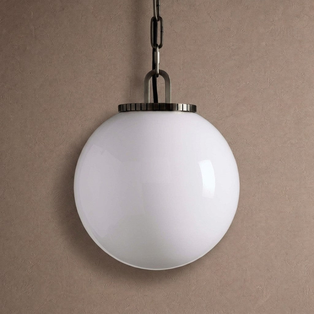 Wescotte Globe Pendant with Chain - BLACKMILKSMALLBlushlighting