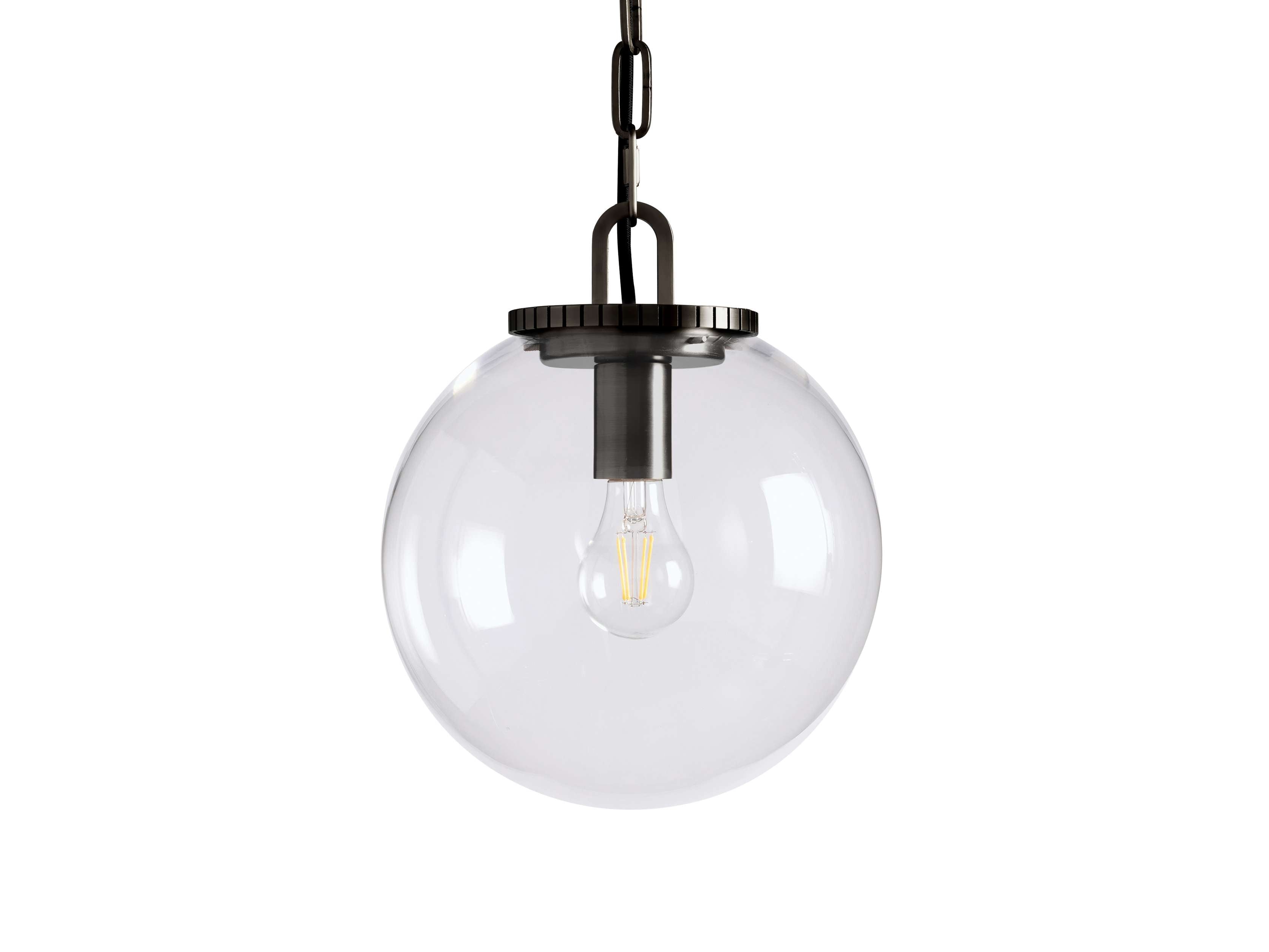 Wescotte Globe Pendant with Chain - BLACKCLEARSMALLBlushlighting