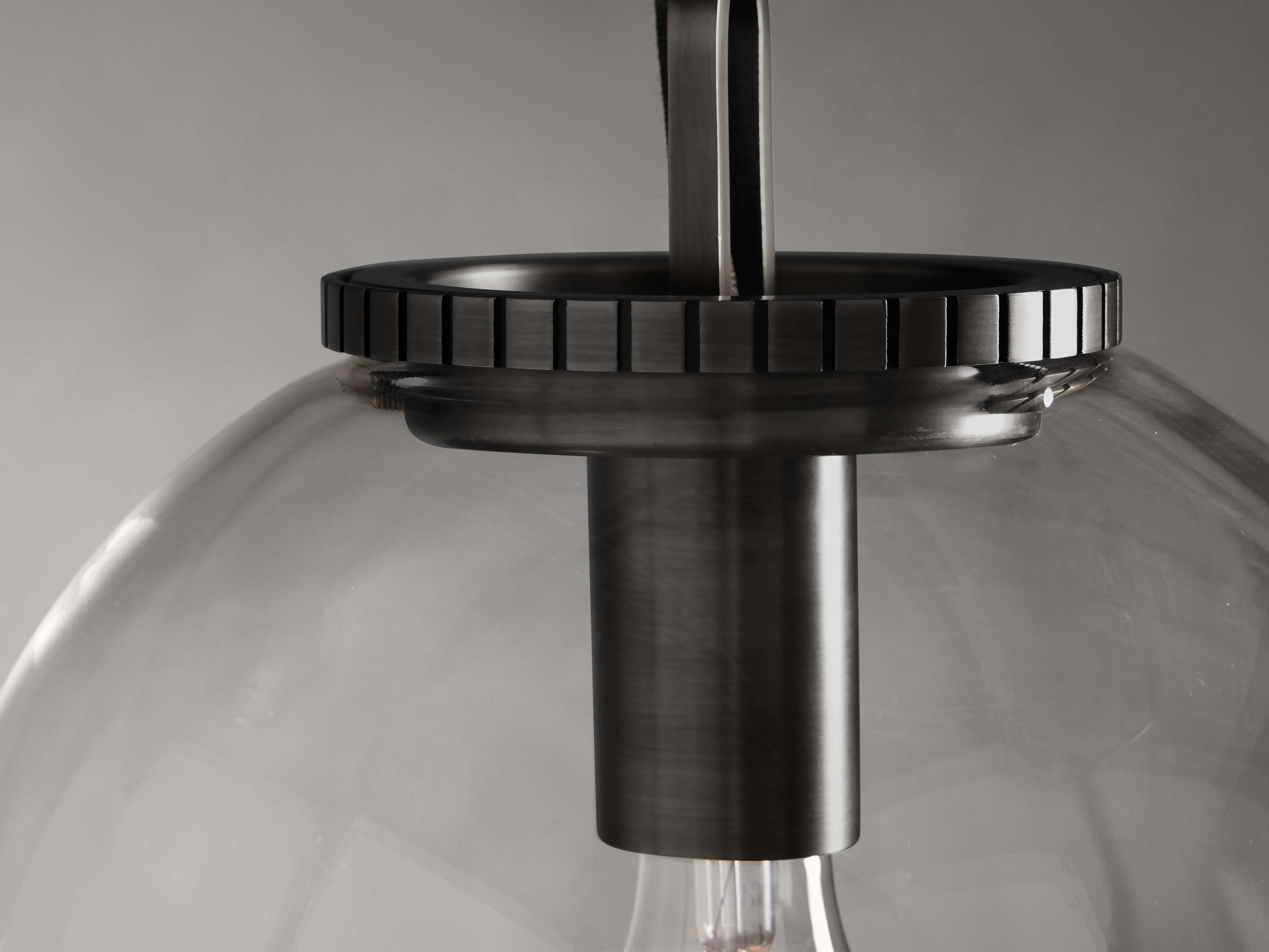 Wescotte Globe Pendant with Chain - BLACKCLEARSMALLBlushlighting