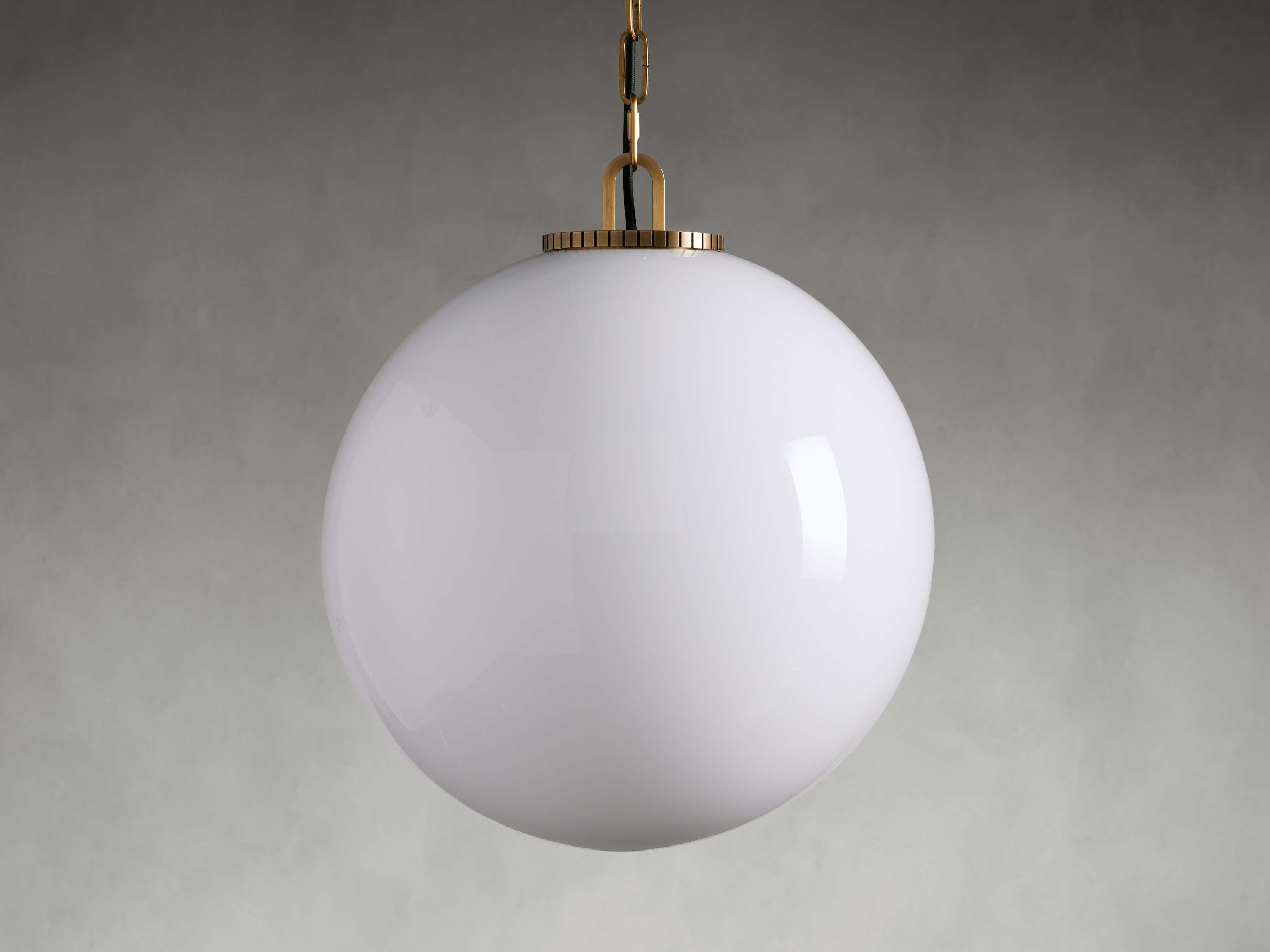 Wescotte Globe Pendant with Chain - BRASSMILKLARGEBlushlighting