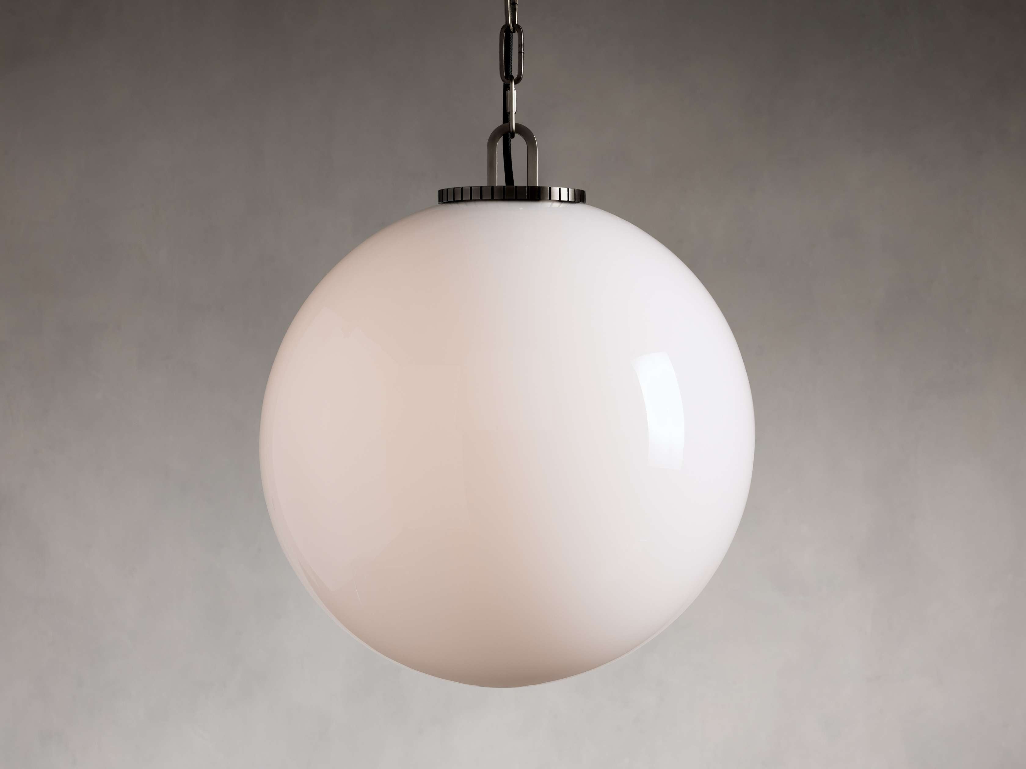 Wescotte Globe Pendant with Chain - BLACKMILKLARGEBlushlighting