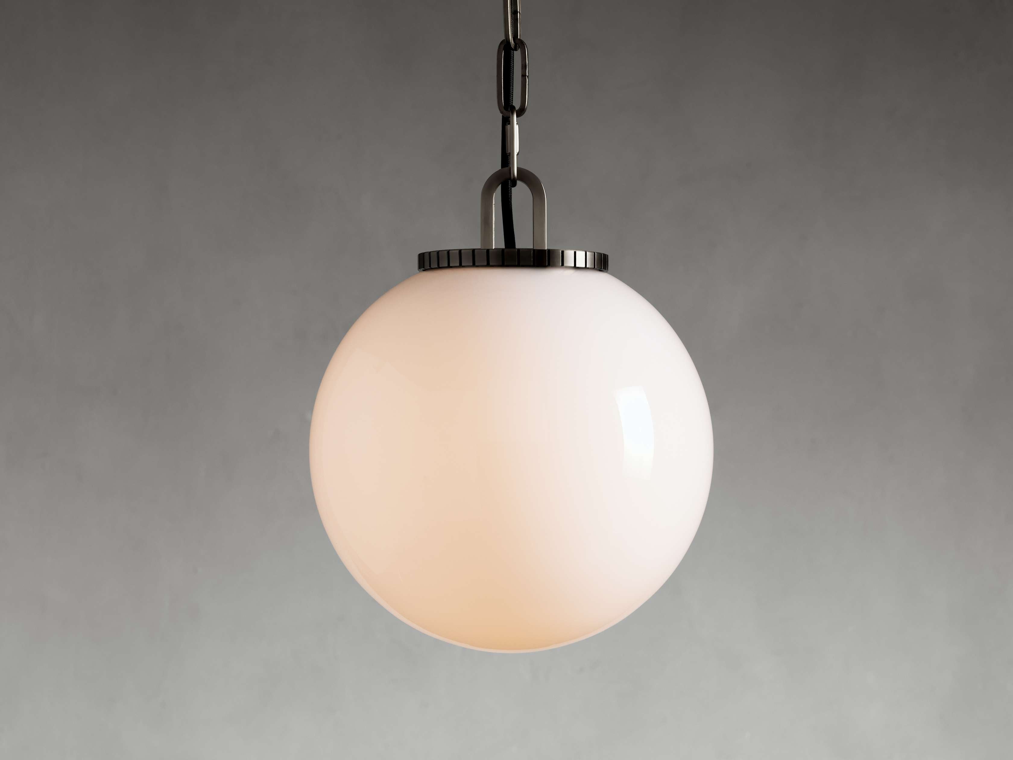Wescotte Globe Pendant with Chain - BLACKMILKSMALLBlushlighting
