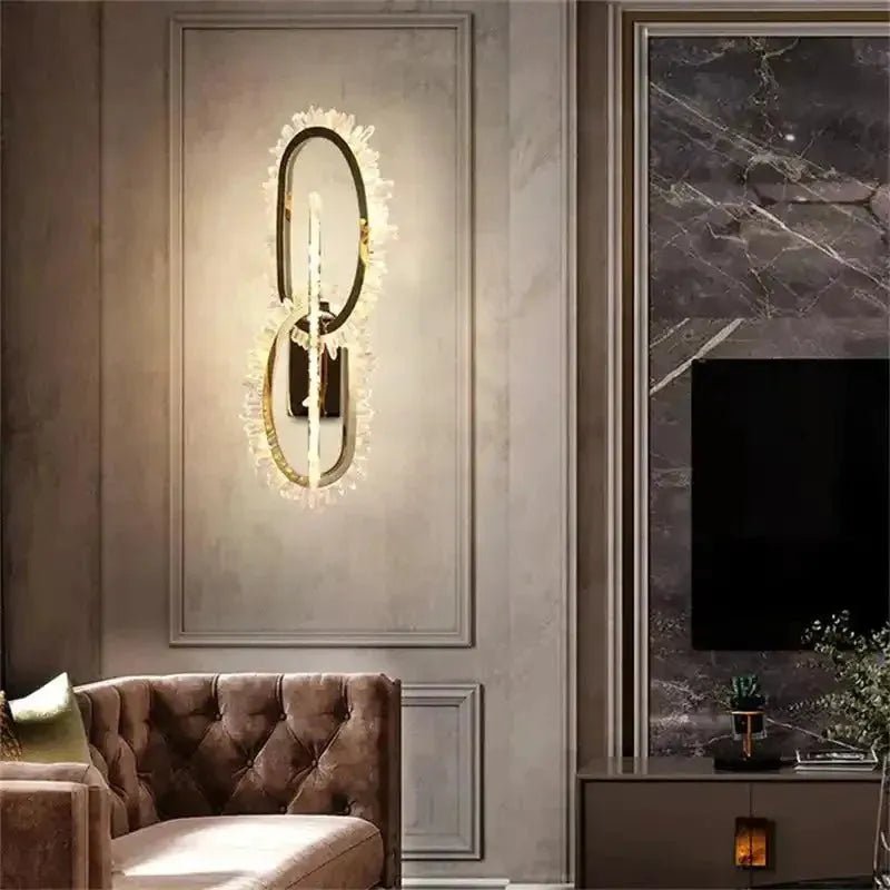 Wesley Modern Rock Crystal Wall Sconce - SmallBlushlighting