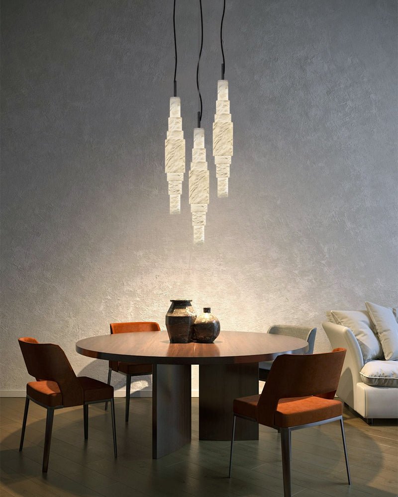 White Alabaster Cluster Pendant Lamp 3-lights for kitchen Island - 1-LightWhiteBlushlighting