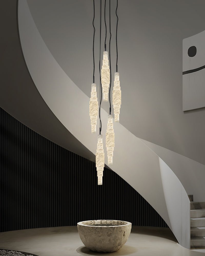 White Alabaster Cluster Pendant Lamp 3-lights for kitchen Island - 1-LightWhiteBlushlighting