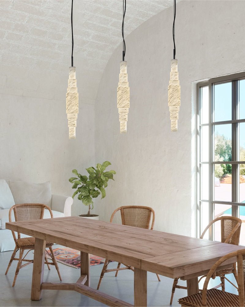 White Alabaster Cluster Pendant Lamp 3-lights for kitchen Island - 1-LightWhiteBlushlighting