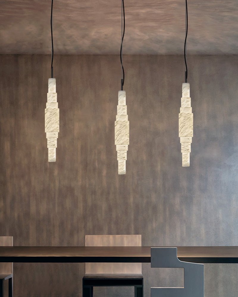 White Alabaster Cluster Pendant Lamp 3-lights for kitchen Island - 1-LightWhiteBlushlighting